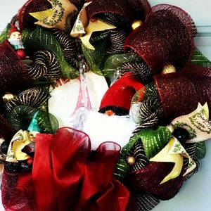 Gnome Christmas wreath for front door